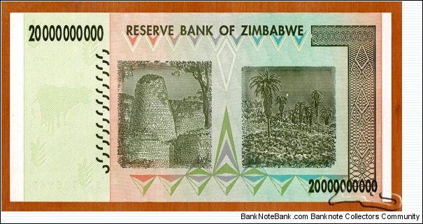 Banknote from Zimbabwe year 2008