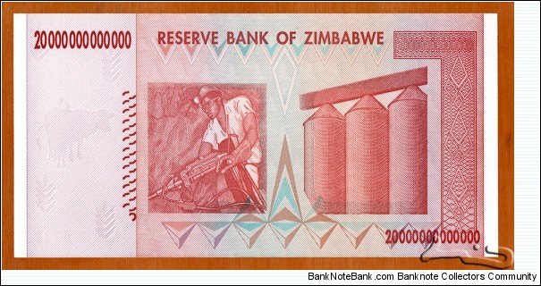 Banknote from Zimbabwe year 2008