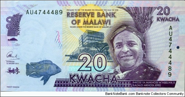 20 Kwacha - Reserve Bank of Malawi Banknote