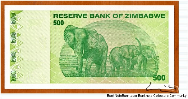 Banknote from Zimbabwe year 2009