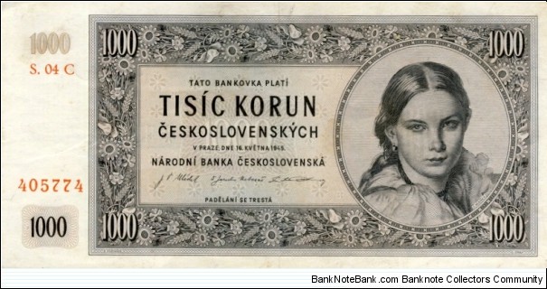 Czechoslovakia 1000 Korun Banknote