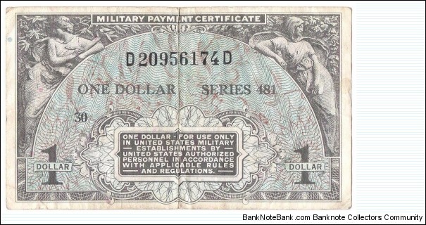 1 Dollar(Military Payment Certificate/ 1951) Banknote
