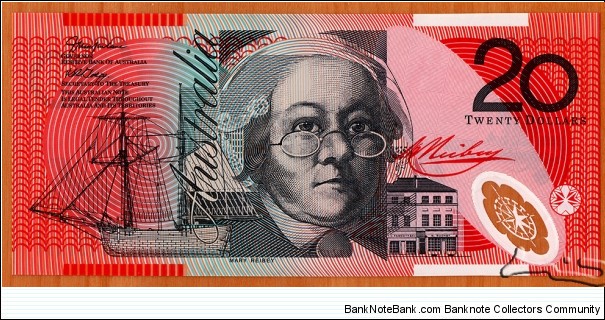 Australia | 
20 Dollars, 2006 | 

Obverse: Portrait of Mary Reibey (1777-1855), Schooner 