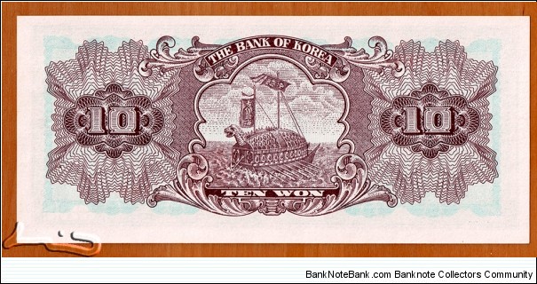 Banknote from Korea - South year 1965