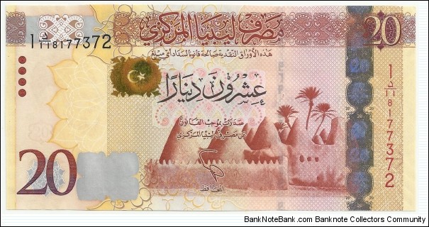 Libya-Republic 20 Dinars ND(2012) (1st Tripoli Emision) Banknote