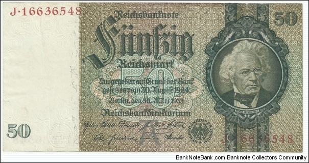 Germany-NaziBN 50 Reichsmark 1933 Banknote