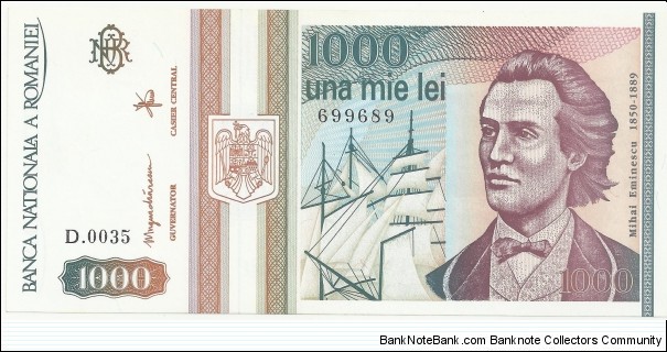 Romania 1000 Lei 1993 Banknote