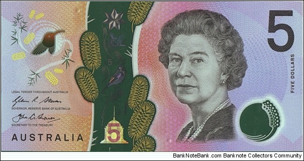 Australia 2016 5 Dollars. Banknote