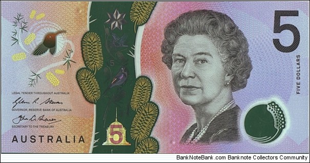 Australia 2016 5 Dollars. Banknote