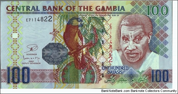 The Gambia N.D. (2013) 100 Dalasis. Banknote