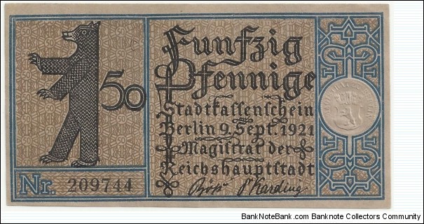 Banknote from Germany year 1921