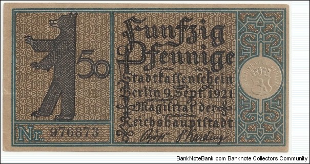 Banknote from Germany year 1921