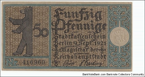 Banknote from Germany year 1921