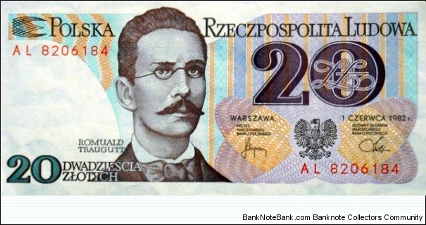 20 Złotych - Romuald Traugutt Banknote