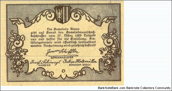 Banknote from Germany year 1920