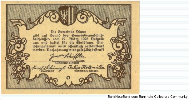 Banknote from Germany year 1920