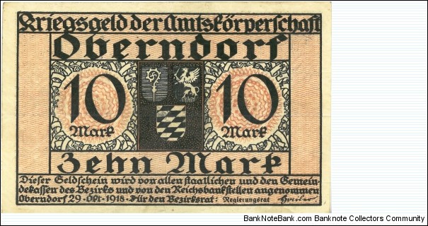 Banknote from Germany year 1918