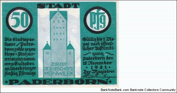 Banknote from Germany year 1921