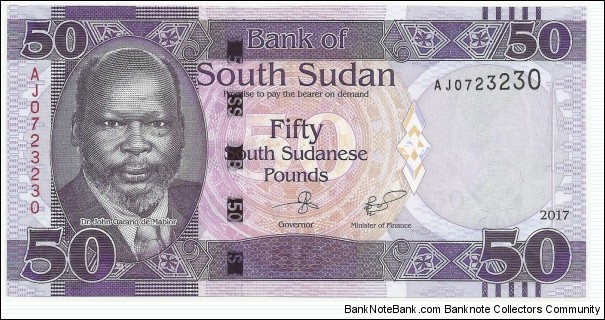 SouthSudan-BN 50 South Sudanese Pounds 2017 Banknote