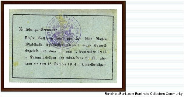 Banknote from Germany year 1914