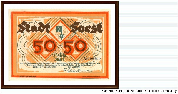 Notgeld
Soest Banknote