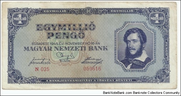 Hungary 1 Million Pengö 1945-N025 Banknote