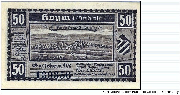 Banknote from Germany year 1921