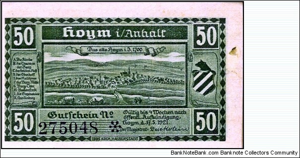 Banknote from Germany year 1921