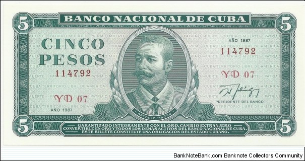 CubaBN 5 Pesos 1987 Banknote