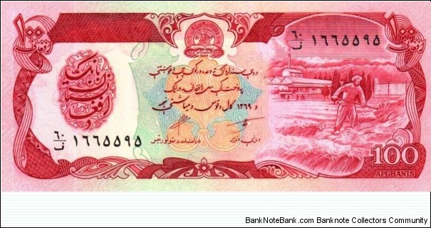 Banknote from Afghanistan year 1991