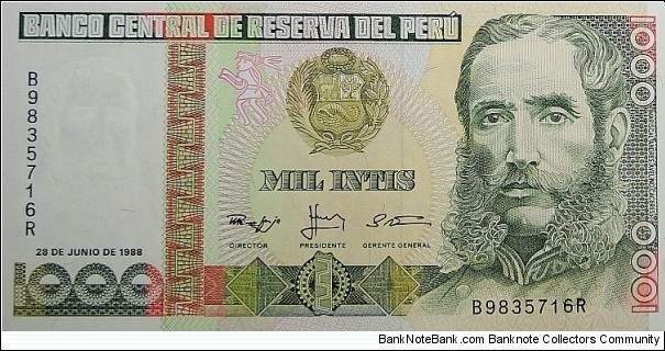 1000 Intis Banknote