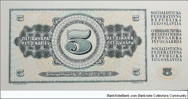 Banknote from Yugoslavia year 1968