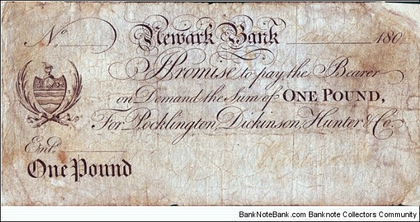 England N.D. (1800-09) 1 Pound.

Newark Bank. Banknote