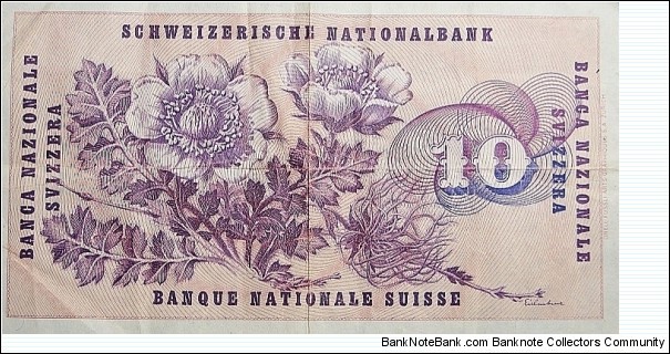 Banknote from Switzerland year 1972