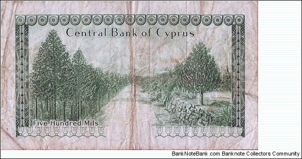 Banknote from Cyprus year 1973