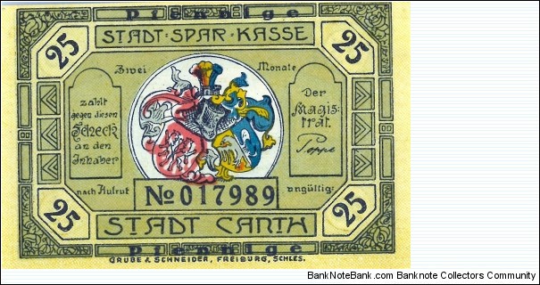 Notgeld: Canth Banknote