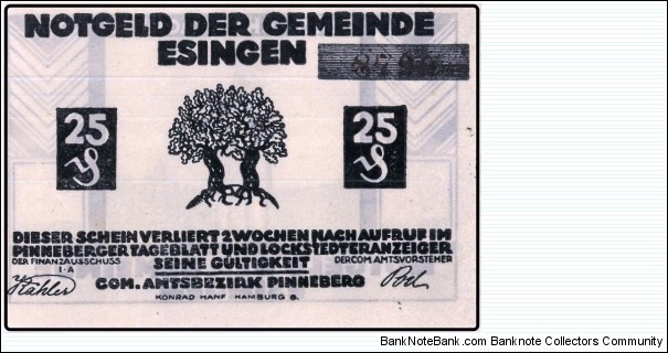 Notgeld: Esingen Banknote