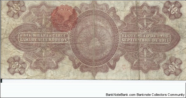 Banknote from Mexico year 1914