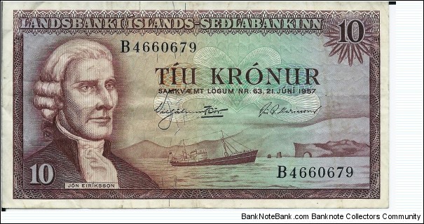 10 Krónur - pk 38a Banknote