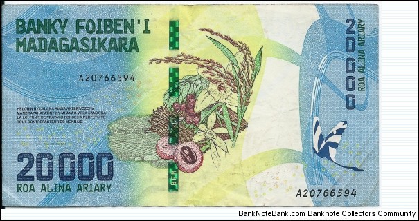 20.000 Ariary - pk 104 Banknote