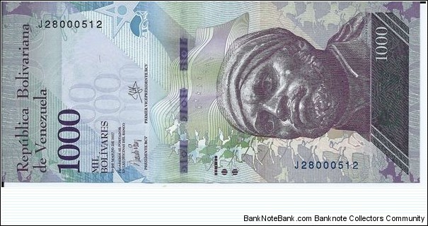 1.000 Bolívares - pk 95b Banknote