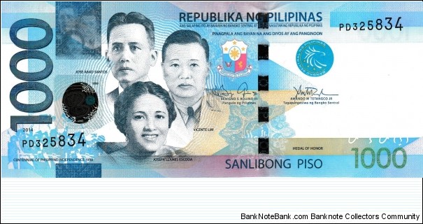 Philippines 1000 piso 2014 Banknote