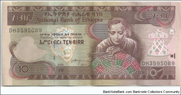 Ethiopia BN 10 Birr 2009-2017 Banknote