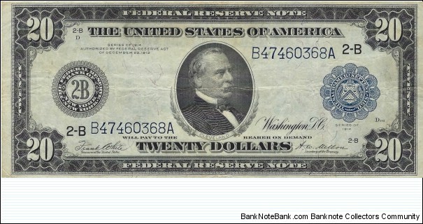 USA 20 Dollars
1914
Federal Reserve Note Banknote