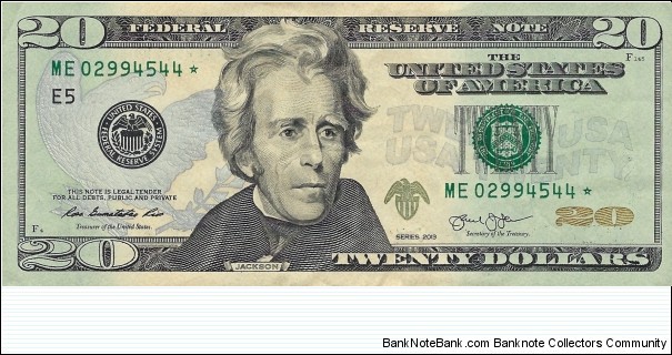USA 20 Dollars
2013
Federal Reserve Note Banknote
