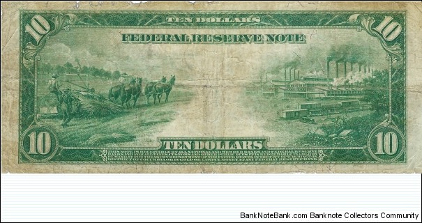 Banknote from USA year 1914