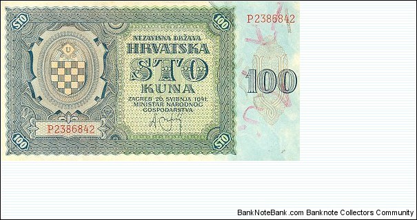 100 Croatian Kuna Banknote