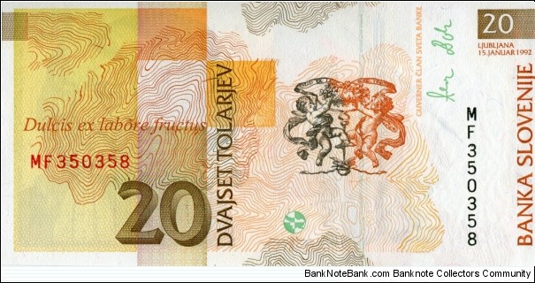 Banknote from Slovenia year 1992