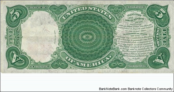 Banknote from USA year 1907