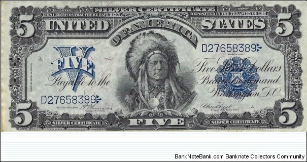 USA 5 Dollars
1899
Silver Certificate Banknote
